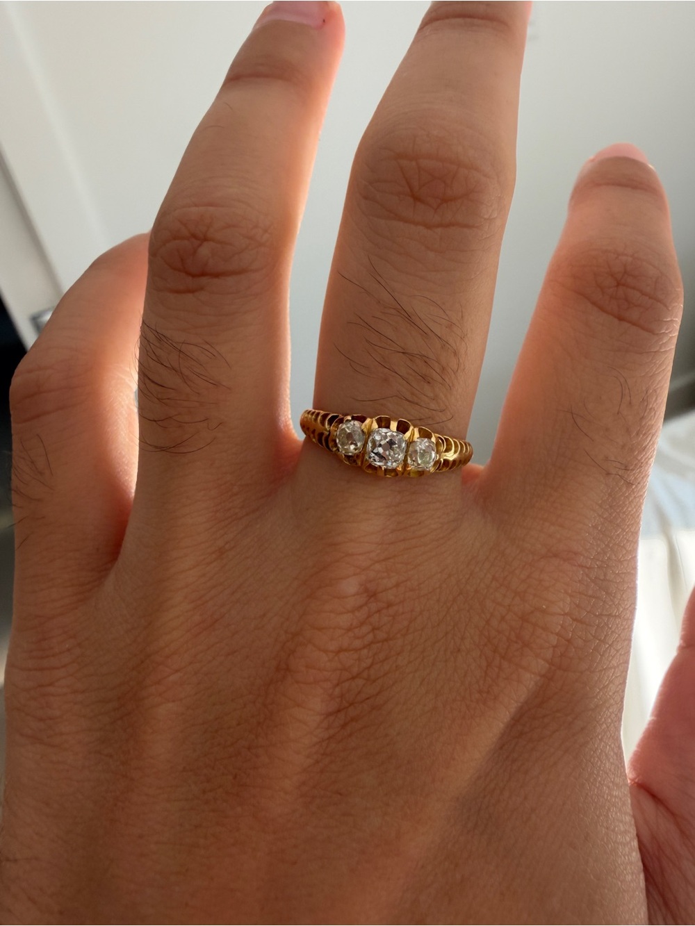 OMC old mine cut diamond ring